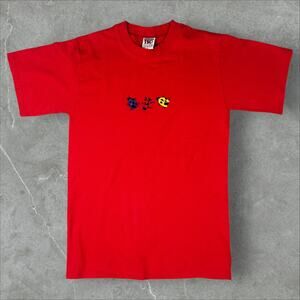 Vintage 80/90's Lady Bug Nature Embroidered Size Small Red Short Sleeve T-Shirt